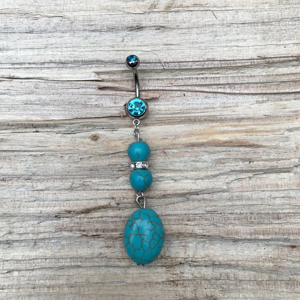 Boho Stone Belly Button Ring‎
